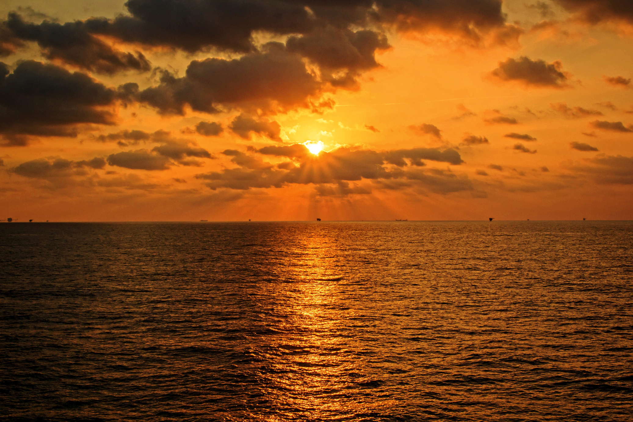 offshore sunset